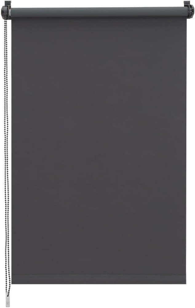 Sekey Verdunklungsrollo ohne Bohren Klemmfix 70 cm breit, Seitenzugrollo Hitzeschutz Sichtschutz und Sonnenschutz Wandmontage Deckenmontage Klemmrollo für Fenster & Tür, 70x160 cm, Grau Bild 1