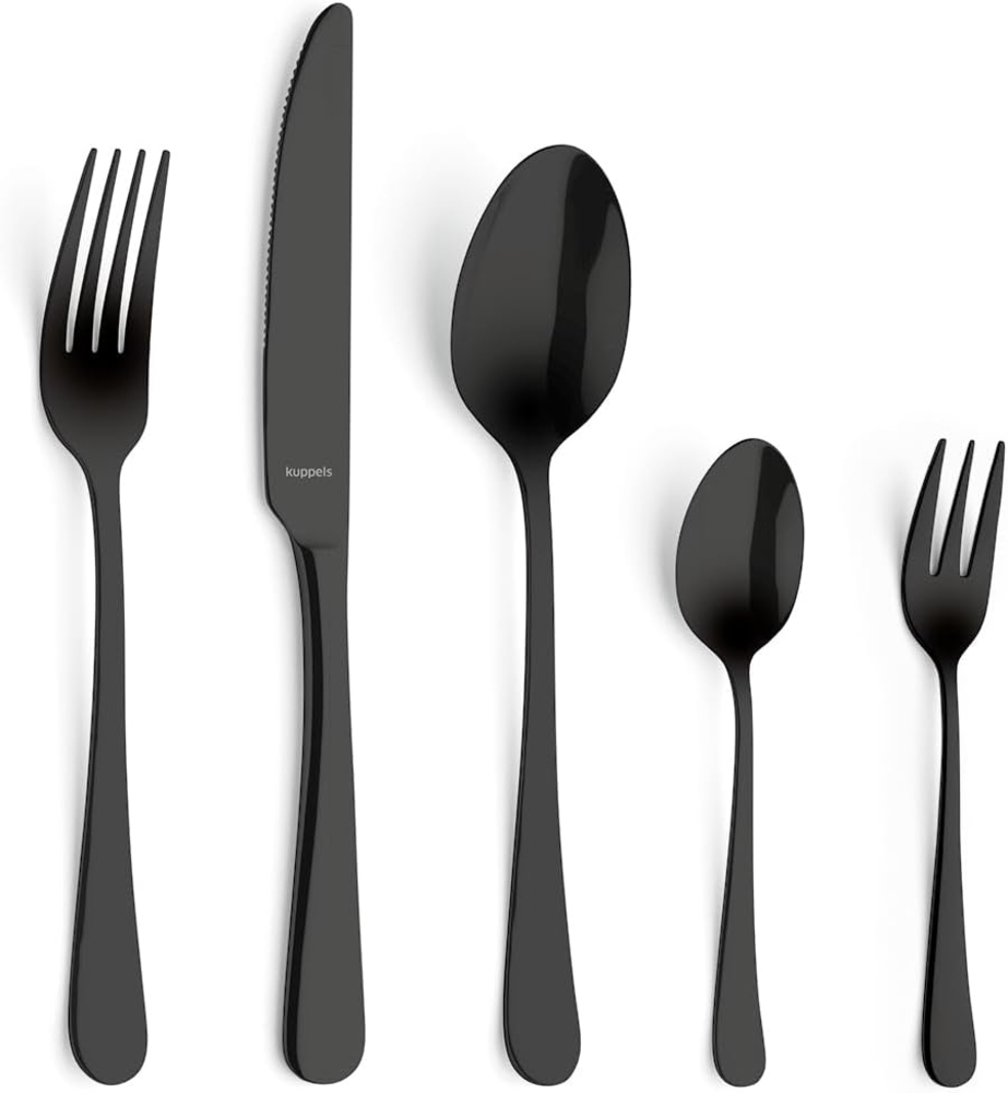 Kuppels Home DELIA Besteckset 30-teilig PVD schwarz hochglanzpoliert Bild 1