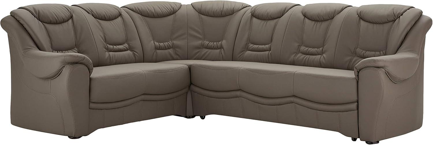 Cavadore Schlafsofa Bensil mit Federkern Sofa L-form mit Bett, Kunstleder, hellbraun, 265 x 94 x 215 cm Bild 1