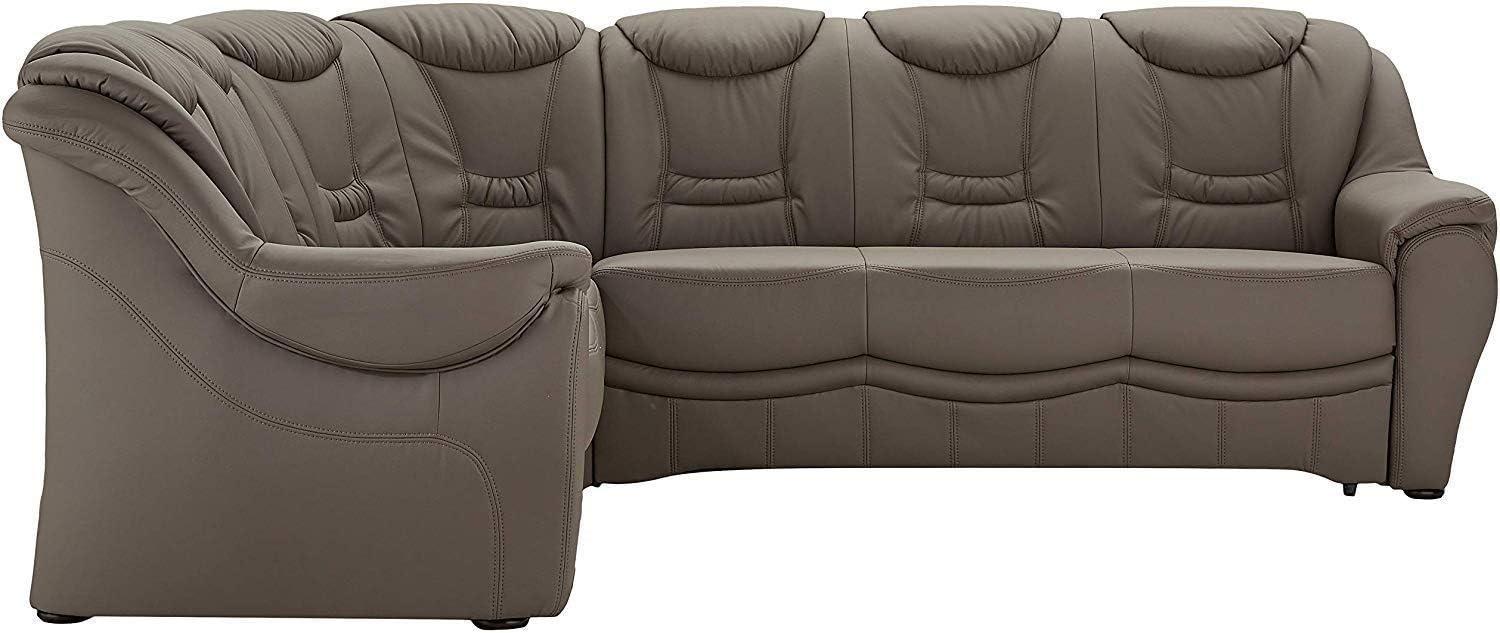 Cavadore Schlafsofa Bensil mit Federkern Sofa L-form mit Bett, Kunstleder, hellbraun, 265 x 94 x 215 cm Bild 1