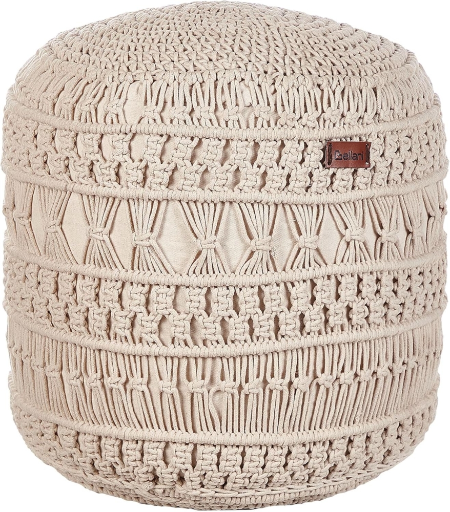 Pouf THAKOT Beige Baumwolle 45 cm 45 cm Bild 1