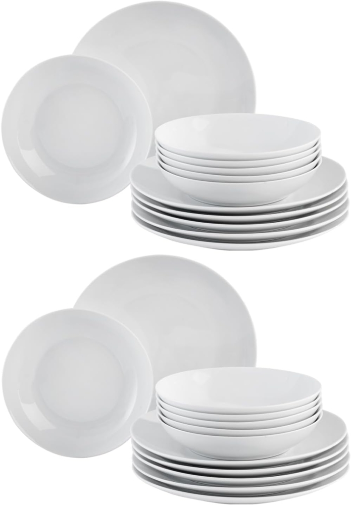 Home4You Tafelservice Tafelservice 24-tlg. VIOLA, Weiß, Porzellan, 12 Personen, Porzellan Bild 1