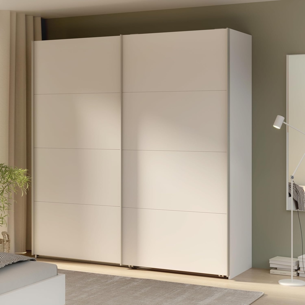FORTE SOPHISTISPACE Kleiderschrank 200, Moderner Schrank mit 2 Schwebetüren, Holzwerkstoff, Weiß, 200,1 cm breit, 210,5 cm hoch, 62,9 cm tief Bild 1