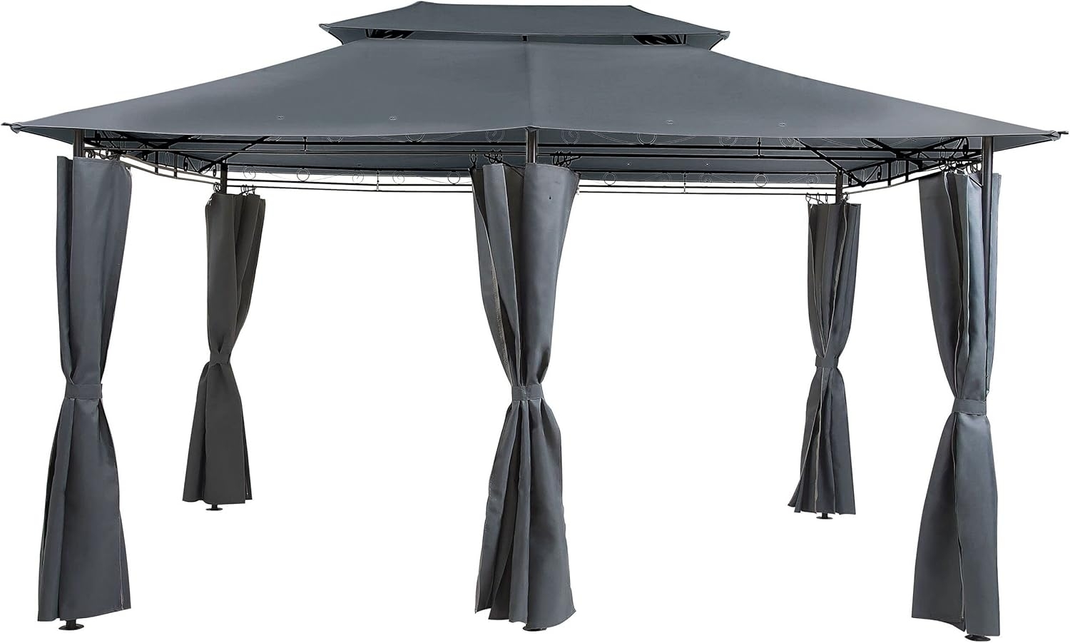 Beliani Pancakes 300 × 400 cm dark gray colossus garden PAVILON Bild 1