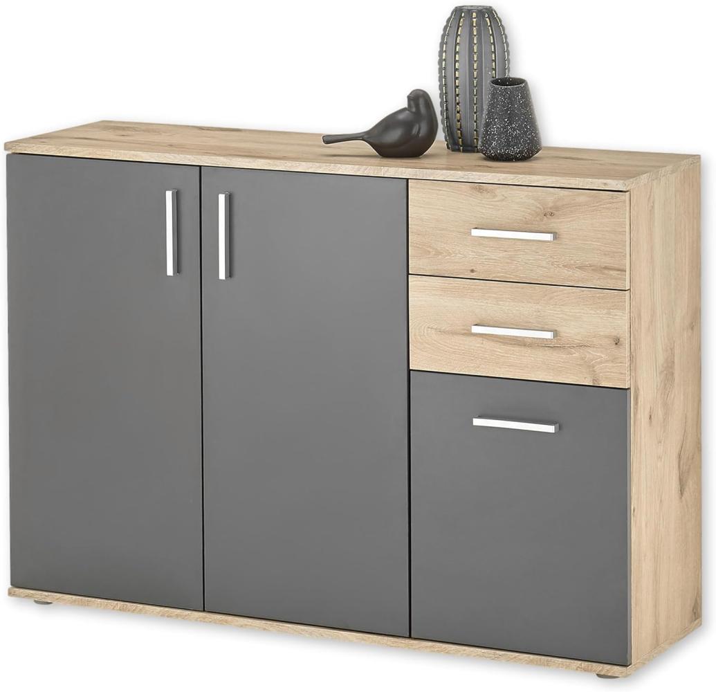 HBZ Kommode BC-Drift-2, Sideboard Stellmaß BxHxT 120x84x35 cm (1 St), Kommode mit 3 Türen, 2 Schubkästen und 1 Einlegeboden Bild 1