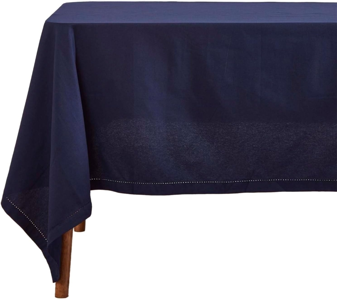Homescapes Tischdecke Tischdecke dunkelblau – 137 x 137 cm, 100% Baumwolle (1-tlg) Bild 1