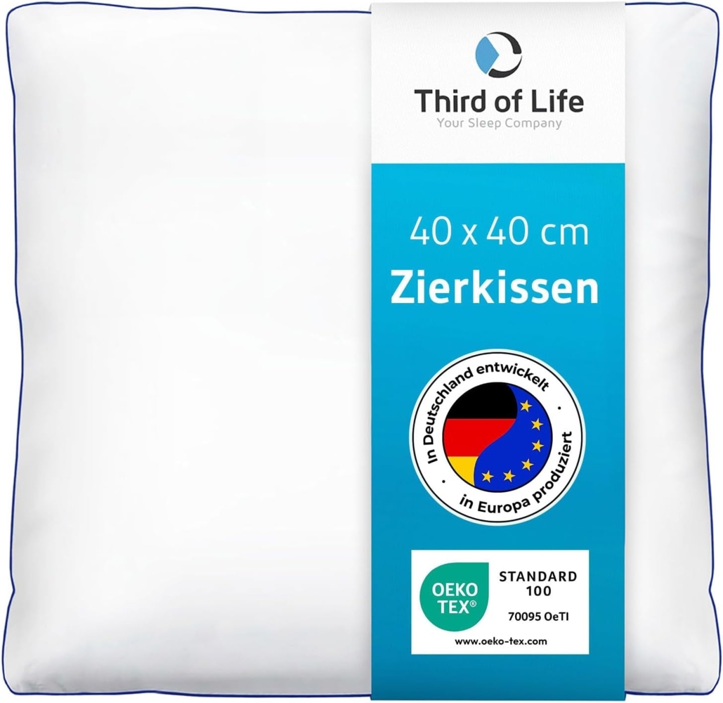Kopfkissen 40x40 inSPIRO | Gewinner des Innovationspreis Ergonomie 2022 | Bestes ergonomisches Schlafkissen | Geeignet für Seitenschläfer, Rückenschläfer & Bauchschläfer | Optimales HWS Nacken-Kissen Bild 1