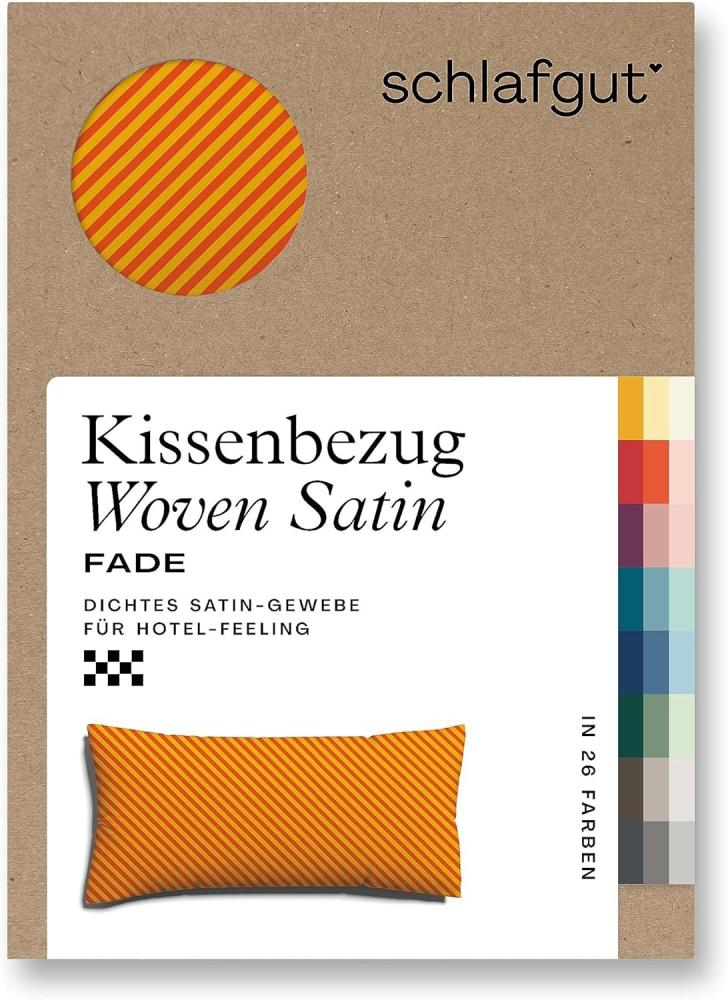 Schlafgut Woven Fade Bettwäsche|Kissenbezug einzeln 40x80 cm| yellow-deep-red-mid Bild 1