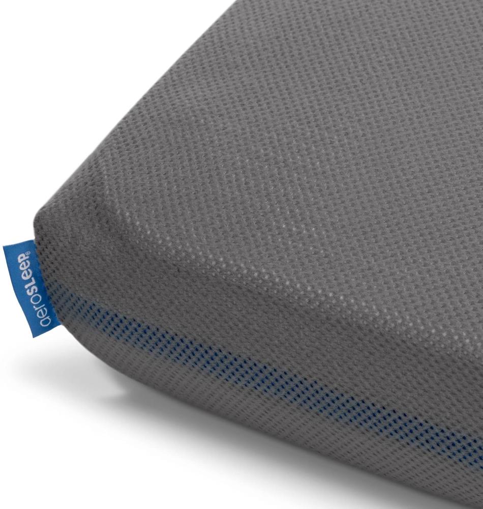 Aerosleep - SafeSleep Spannlaken Babybett - Optimale Atmung - Wärmeregulierung - Maschinenwaschbar - 90 x 40 cm - 100% PES - Dark Grey Bild 1