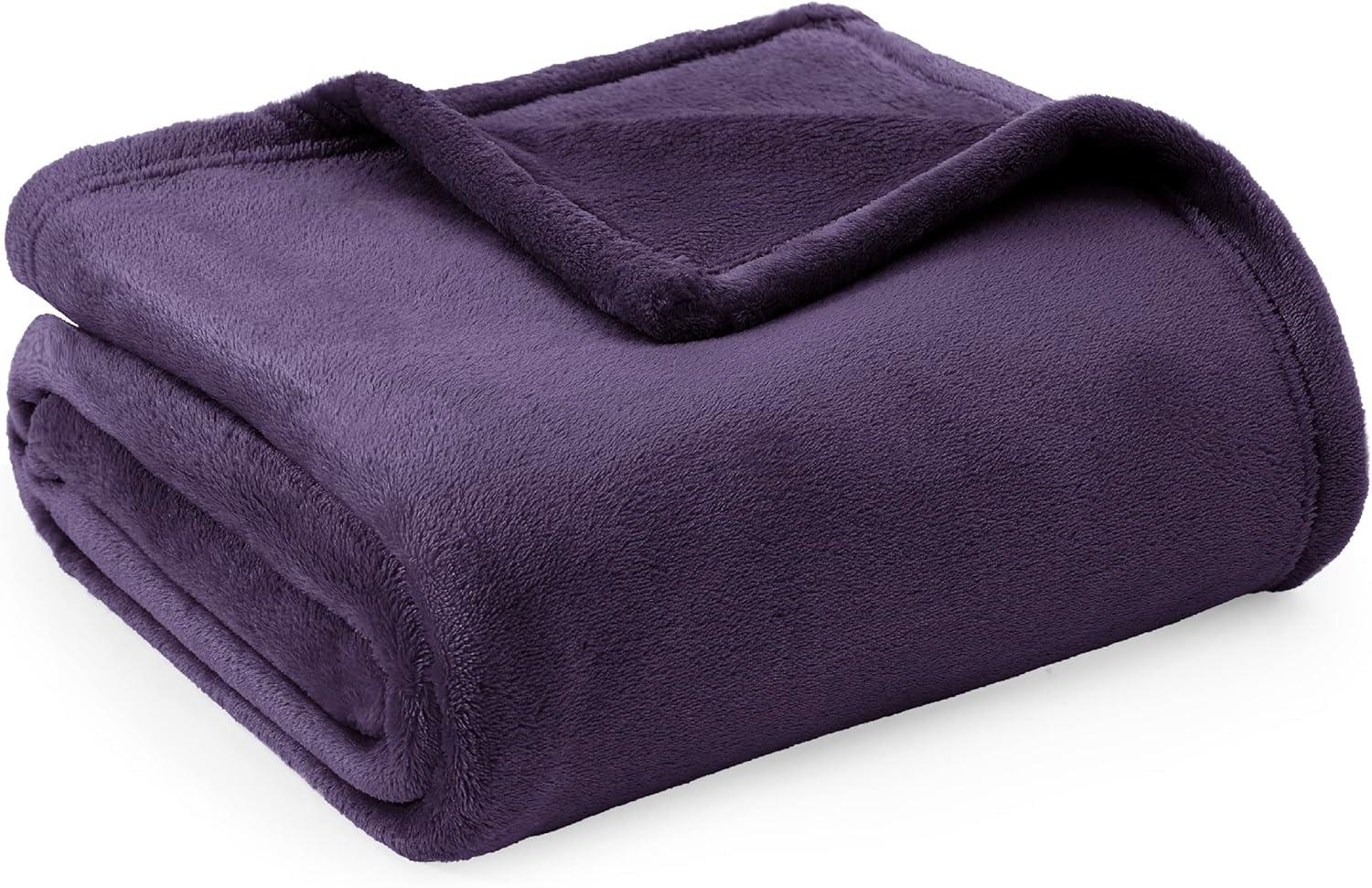 BEDSURE Kuscheldecke Flauschig Decke Fleecedecke - Wohndecke Warm Winter Weich, Sofadecke Kleine, Decke Couch Blanket, Kuscheldecke Kinder, Wohn- & Kuscheldecken 130x150cm, Sofa überwurfdecke Violett Bild 1