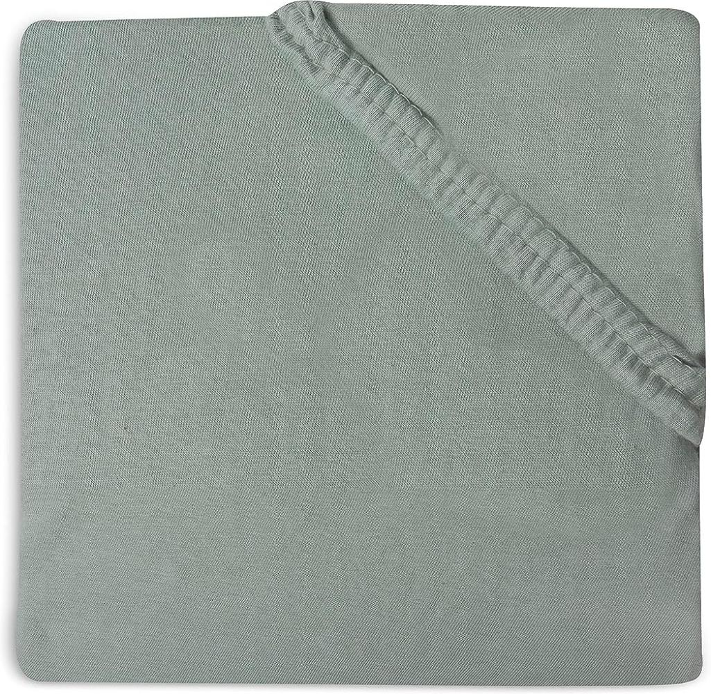 Jollein Spannbettlaken Jersey 70 x 140 / 75 x 150 cm Soft Grey Grün Bild 1