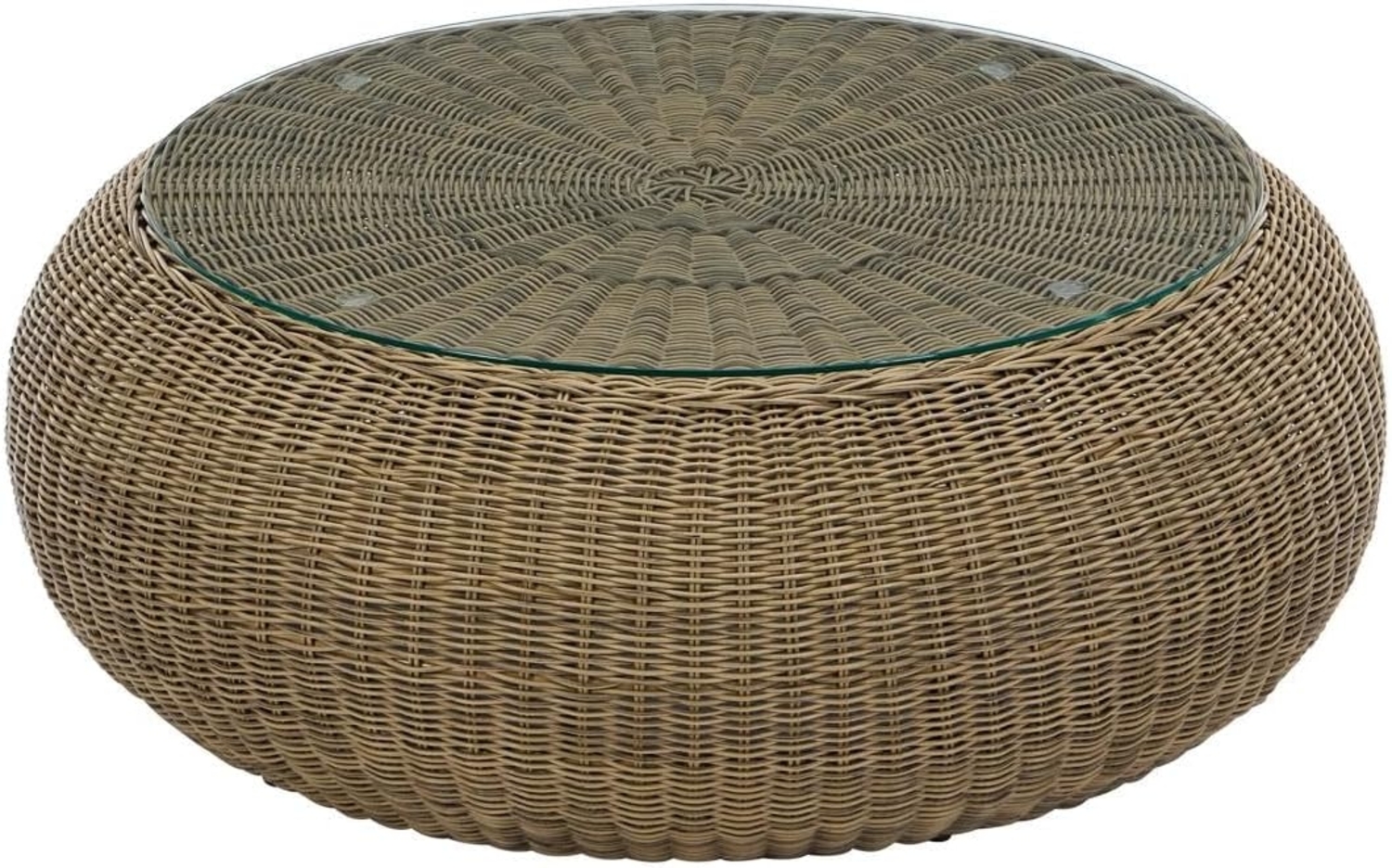 Vente-unique - Gartentisch - Polyrattan - Holzfarben dunkel - WHITEHEAVEN von MYLIA Bild 1