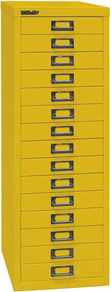 Bisley MultiDrawer™, 39er Serie, DIN A4, 15 Schubladen, Farbe zinkgelb Bild 1