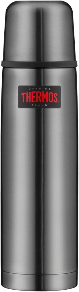 THERMOS LIGHT & COMPACT BEVERAGE BOTTLE 0,75l, stone grey, Thermosflasche Edelstahl, Isolierflasche grau mit Trinkbecher, 18 h heiß / 24 h kalt, spülmaschinenfest, absolut dicht, BPA-frei Bild 1