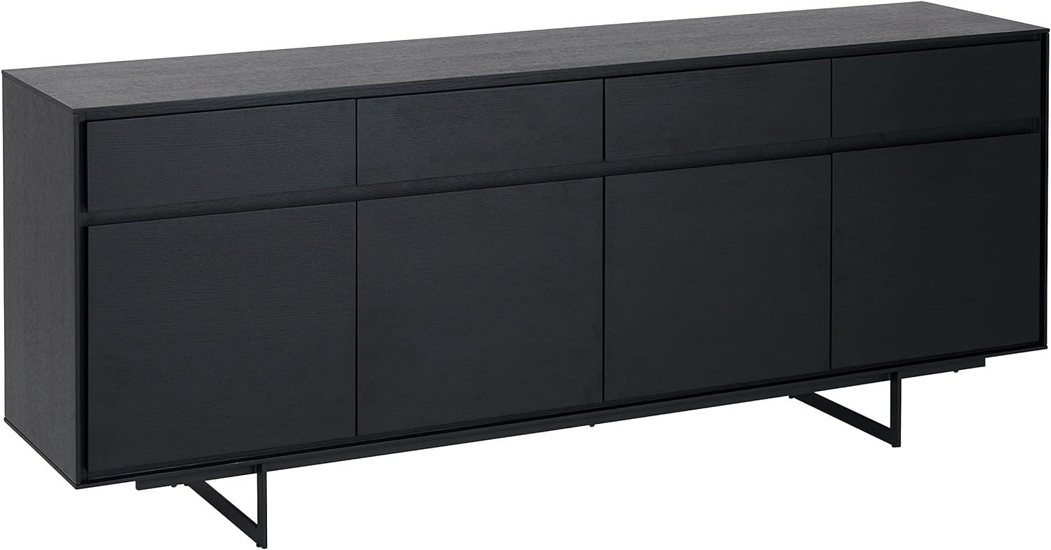 Sideboard Tokyo Schwarz 4 Türen 205x45x80 cm Bild 1