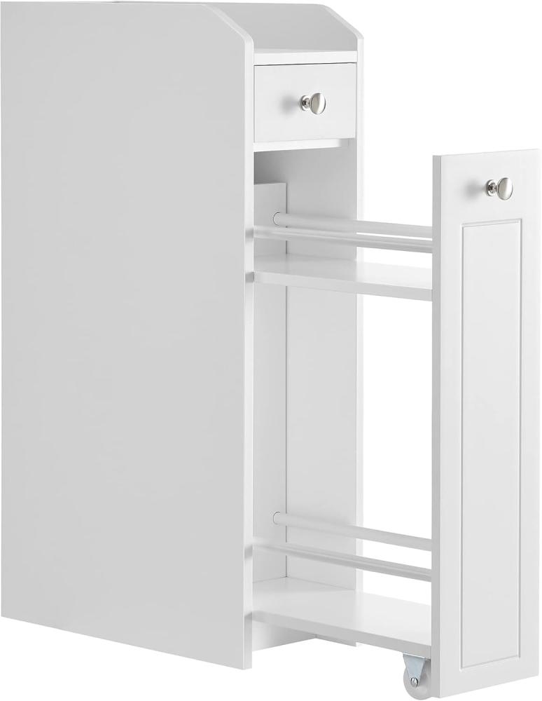 Vasagle Badkommode Badezimmerschrank Toilettenschrank mit Schubladen, MDF Weiß, 40 x 18 x 70 cm Bild 1