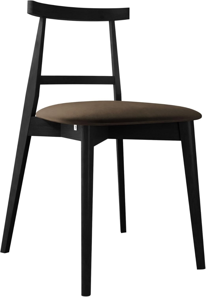 Esszimmerstuhl Hazren, Stuhl aus Buchenholz für Küche, Restaurant (Schwarz / Magic Velvet 2205) Bild 1