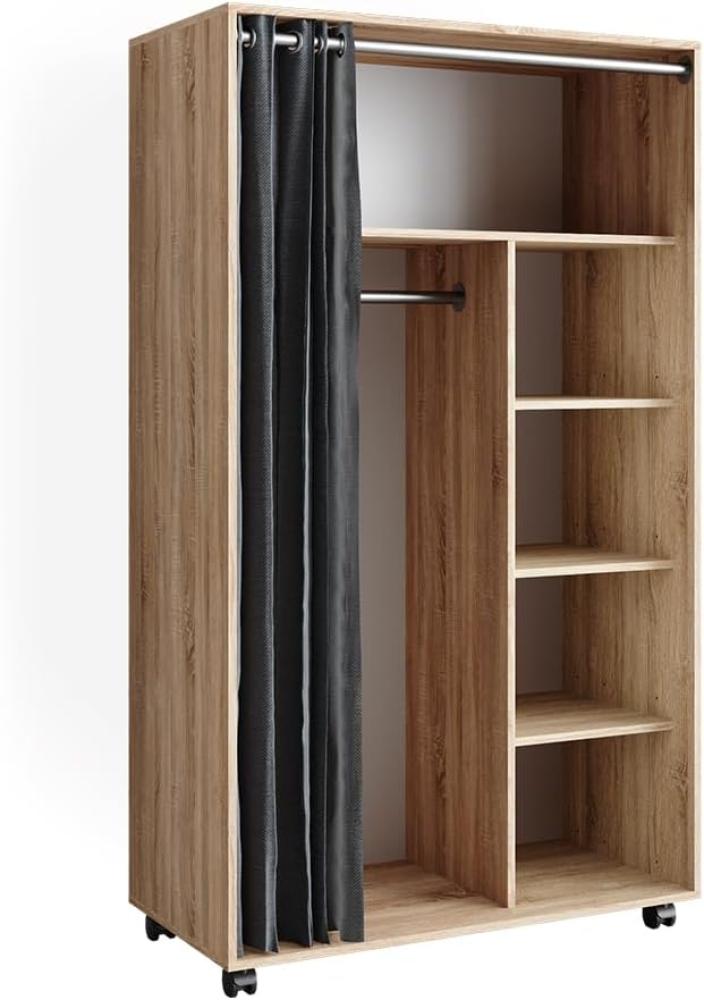 Vicco mobiler Kleiderschrank Dielenschrank Garderobe Doros Sonoma 100 x 168 cm offen rollbar Bild 1