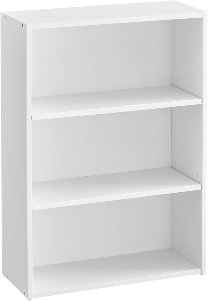 VASAGLE Bücherregal 3 Ebenen, Standregal, Aufbewahrungsregal, verstellbare Einlegeböden, für Wohnzimmer, Homeoffice, Schlafzimmer, wolkenweiß LBC163T14 Bild 1