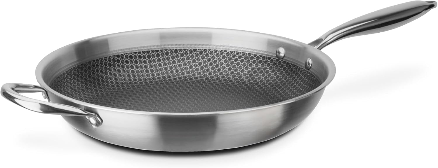 GSW Bratpfanne Inoxxa Black, Edelstahl (1-tlg), Antihaft-Versiegelung und erhabene Edelstahl-Wabenstruktur, Induktion Bild 1