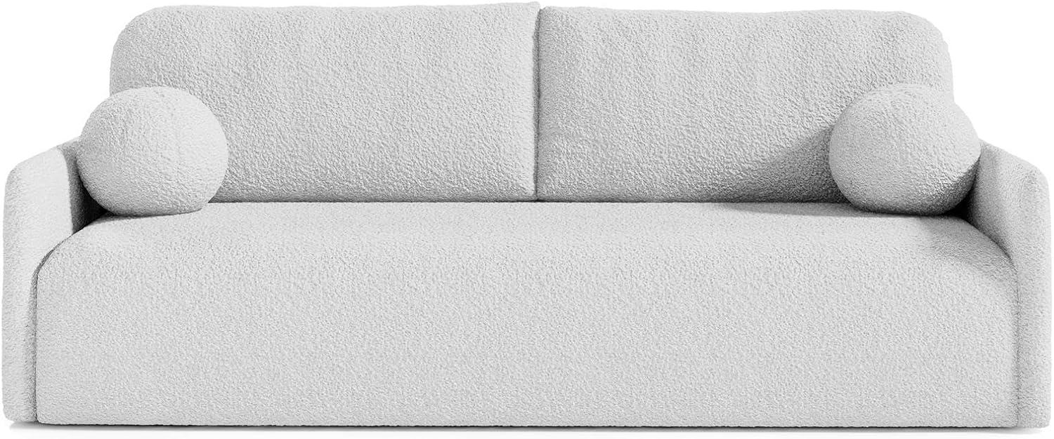 Compleo Schlafsofa kleine mit Bettkasten STYLO, Polstersofa, Breite: 206 cm, Modern Couch, Bouclé-Stoff Bild 1