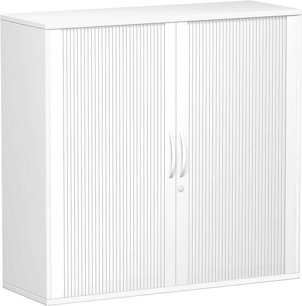 Querrollladenschrank Oberboden 25 mm, 120x42x118cm, Silber Weiß Bild 1