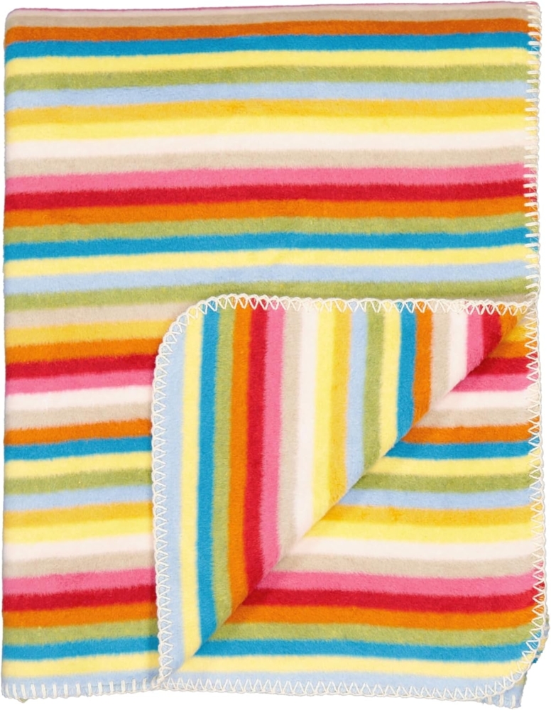 CAWÖ Wohndecke, 150x200cm - Lifestyle, Streifen, Fleece Mehrfarbig 150x200cm Bild 1
