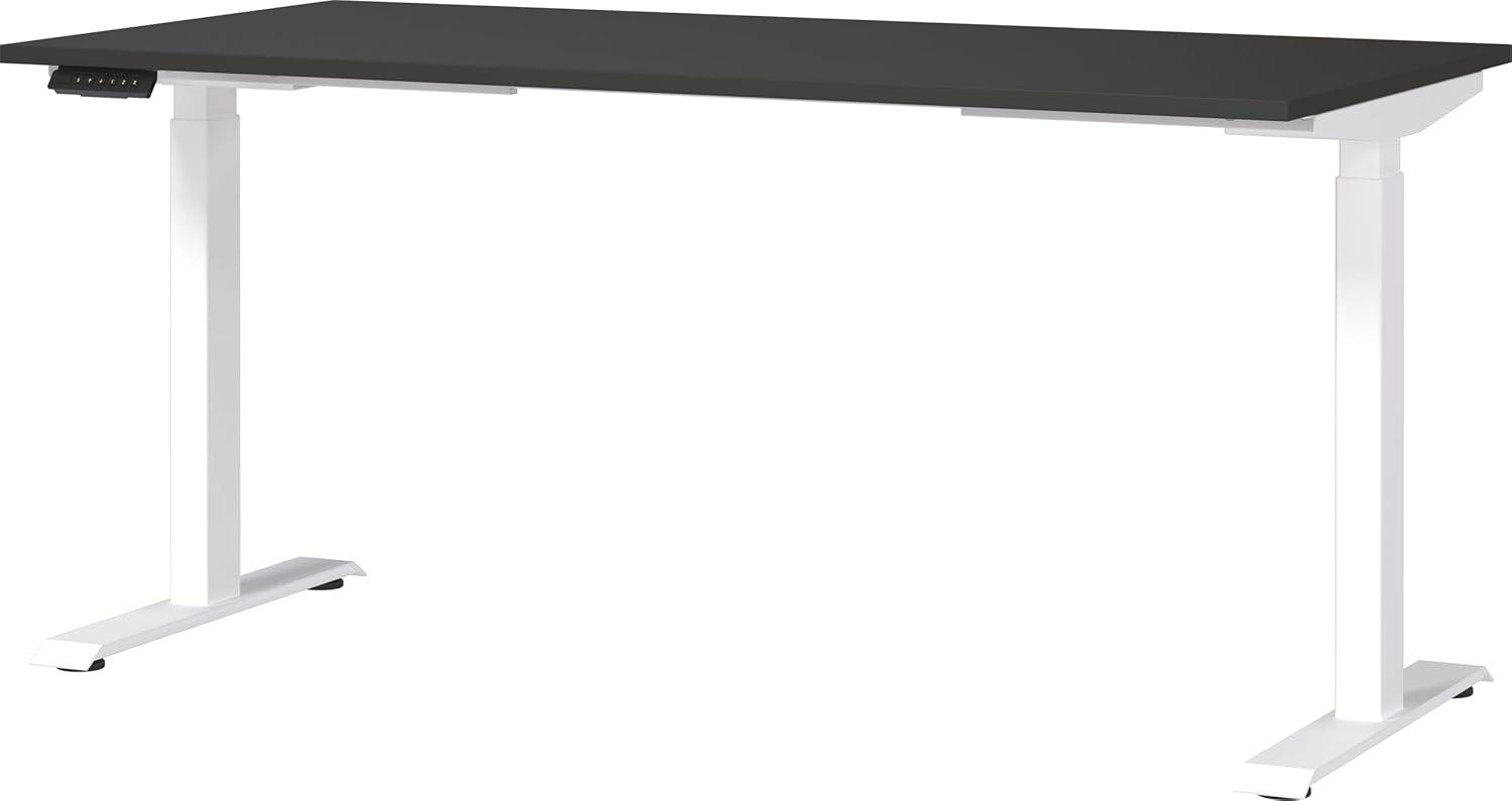 Germania Schreibtisch 7907-569, in Graphit/Weiß, EL. höhenverstellb, 120 x 120 x 80 cm (BxHxT) Bild 1