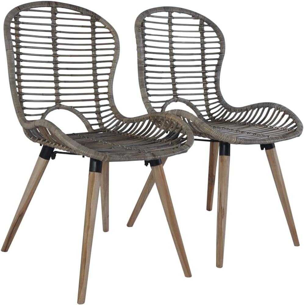 vidaXL Esszimmerstühle 2 Stk. Braun Natürliches Rattan 246853 Bild 1