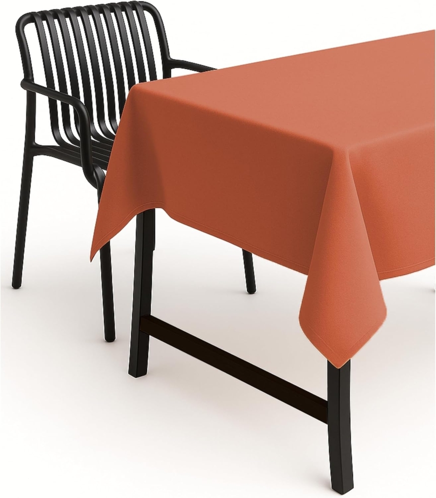 texpot Tischdecke 160x160 cm Terrakotta Leinenoptik Lotuseffekt Fleckschutz Bügelfrei Tischtuch Bild 1