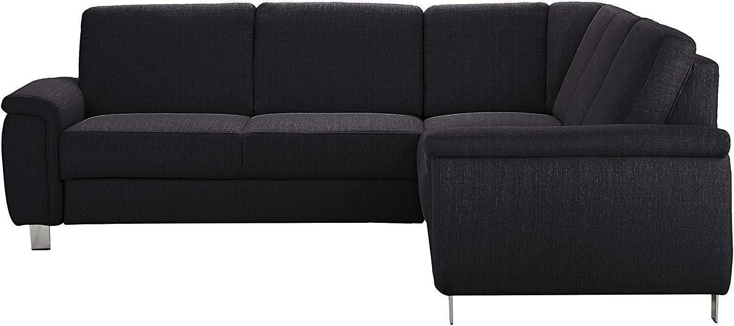 Cavadore Ecksofa Bryste mit Federkern, Polstergarnitur im modernen Design, 241 x 88 x 220, Strukturstoff Anthrazit, ohne Bett, kurze Seite rechts Bild 1