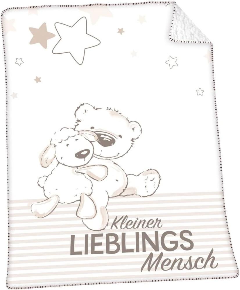 Babydecke Jonas Lieblingsmensch, Herding, mit niedlichem Motiv, Kuscheldecke Bild 1