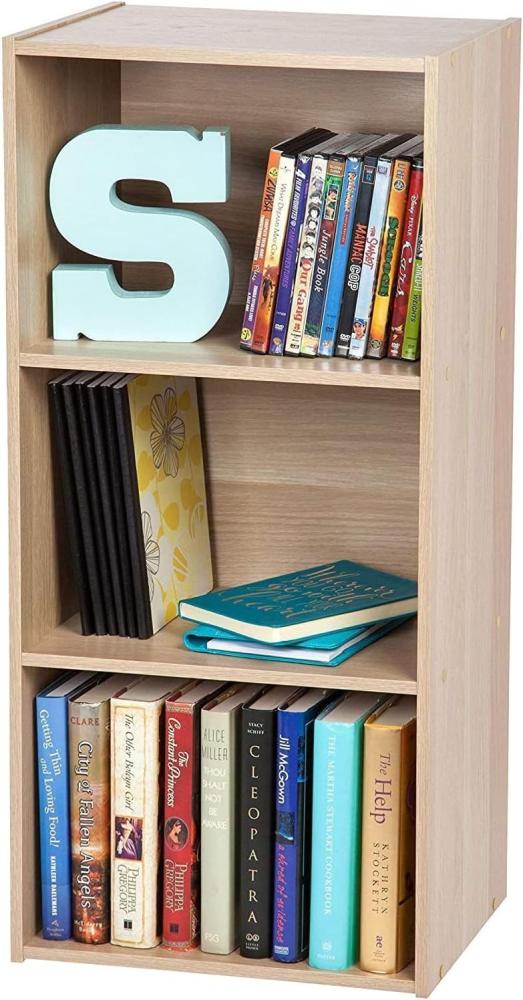 Iris Ohyama, Aufbewahrungseinheit, Bücherregal, 3 feste Regale, massiv, Design, multifunktional, Büro, Eingang, Schlafzimmer, Wohnzimmer – Basic Storage Shelf CX-3 – hellbraun Bild 1