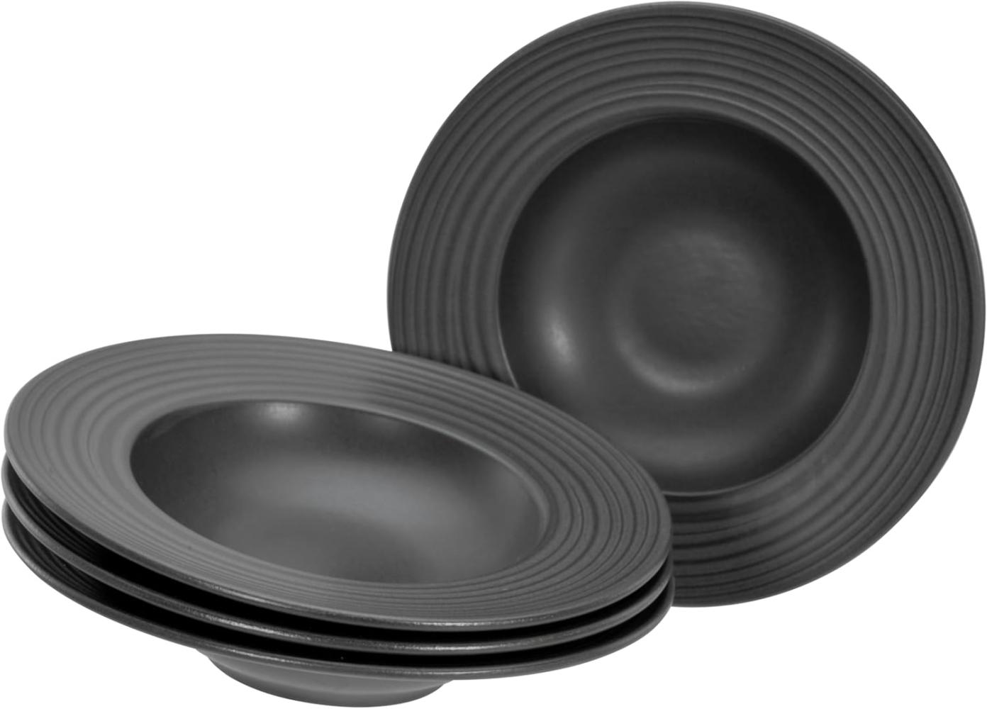 CreaTable 21821 Tafelservice Lava Stone für 4 Personen, Steinzeug, anthrazit (1 Set, 4-teilig) Bild 1