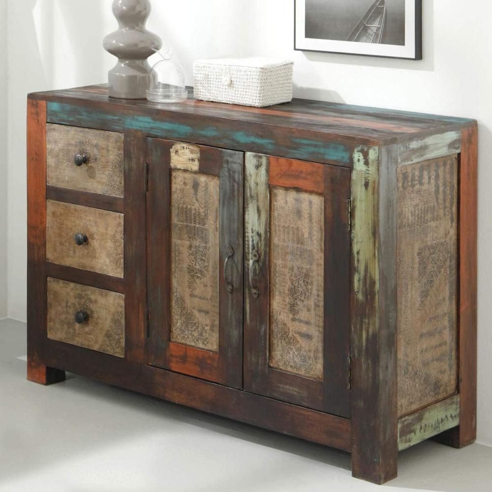 Sideboard GOA Kommode Massivholz Mango bunt Wolf Möbel Bild 1