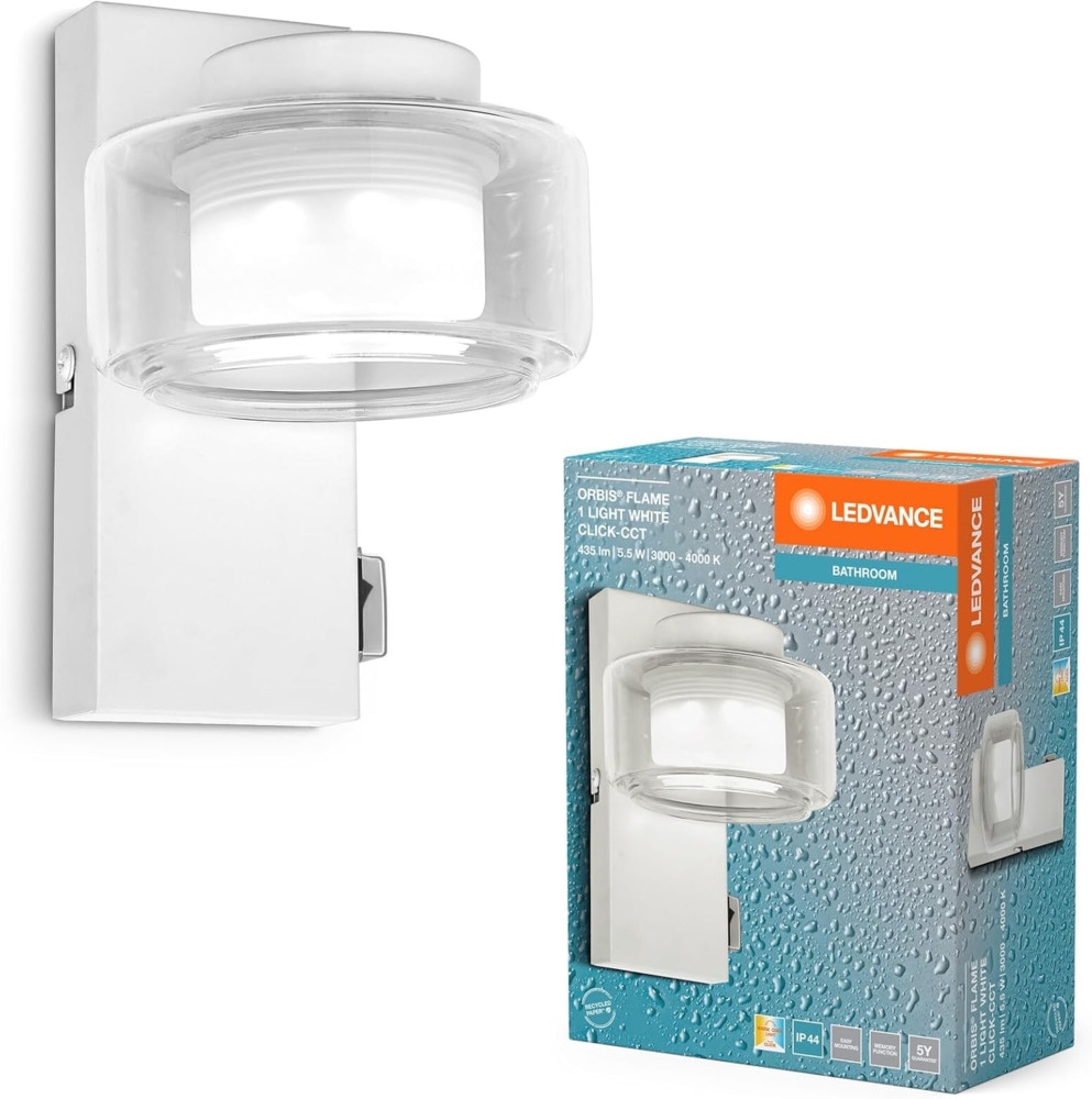 LEDVANCE Orbis Flame 5,5 W Click CCT IP44 Weiß Bild 1