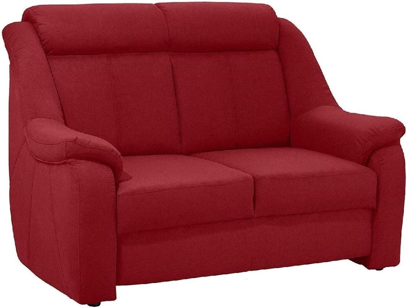 Cavadore 2-Sitzer Beata / 2er Ledercouch im modernen Design / 138 x 98 x 92 / Echtleder Rot Bild 1