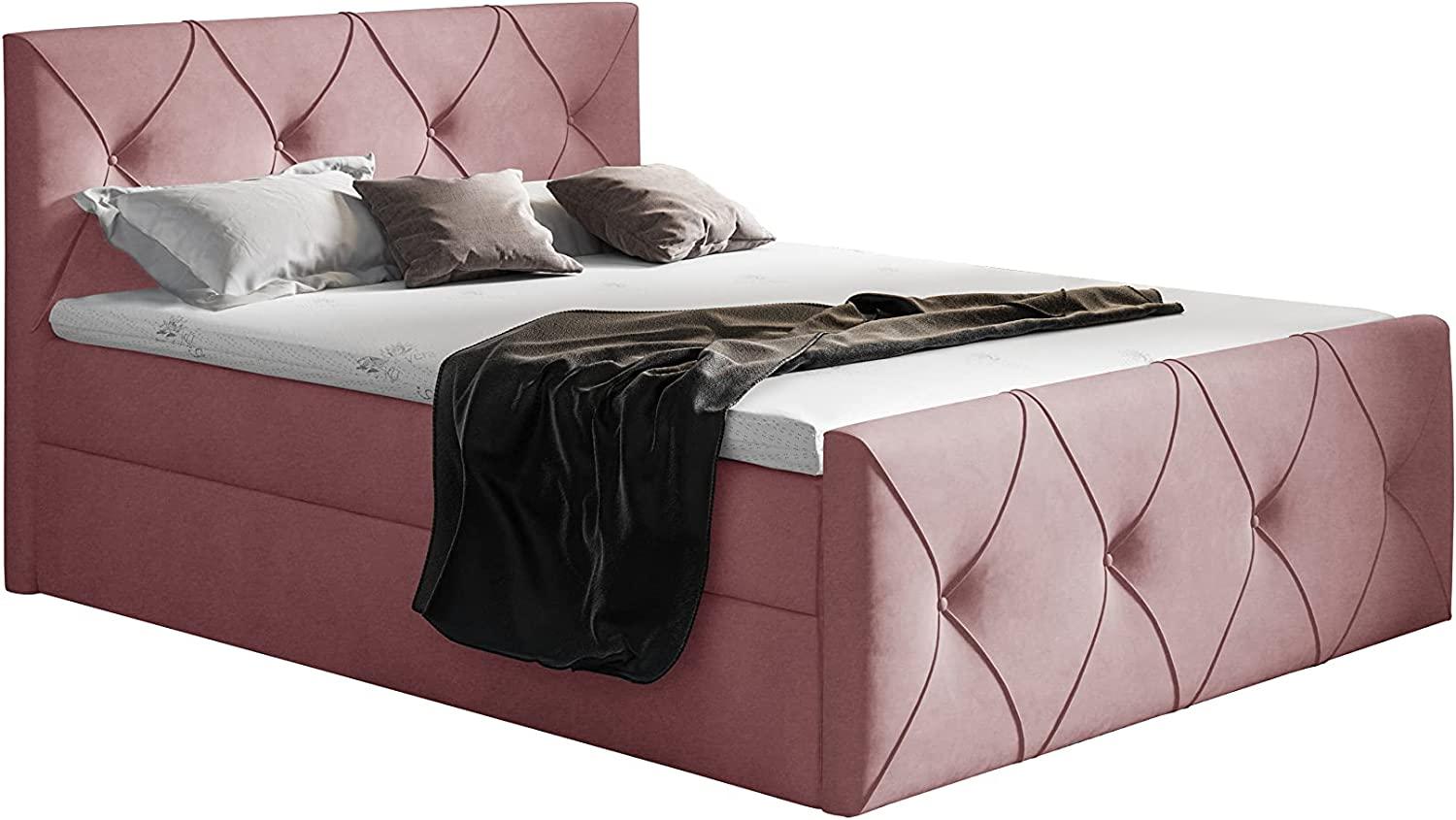 99rooms Arian Lux Boxspringbett Velours 180 x 200 cm Lila Bild 1