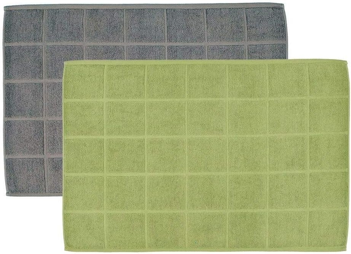 Ross Uni-Zwirn Frottier Badematte Karofond|50x70 cm| anthrazit Bild 1