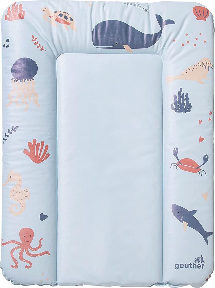 Geuther 5832 Wickelmulde Lilly Wickelunterlage geeignet für Wickelregal Clarissa und andere Wickeltische Größe: 52x75 cm mit erhöhtem Rand und Kopfschutz einfach abwaschbar Ocean Bild 1
