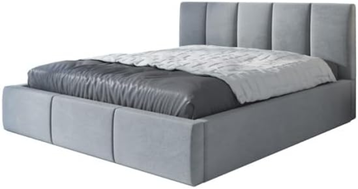 Polsterbett KENET 160x200 mit Matratze, Bettkasten und Lattenrost. Farbe: Silber 15 Bild 1