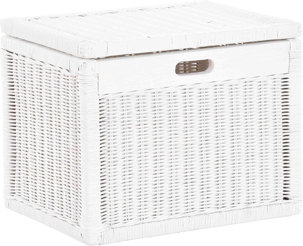 Krines Home Aufbewahrungskorb Hoher Korb mit Deckel Rattan geflochten Regalkorb Aufbewahrungsbox Bild 1