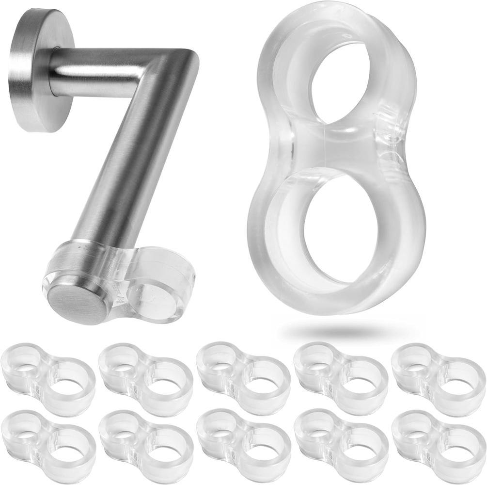 Türklinken Puffer, 10 Pack, für Türen und Fenster, Türklinken Schutz aus Silikon, transparent, Ø 15 und 18 mm Öffnung, dehnbar, Fenstergriff Stopper Bild 1