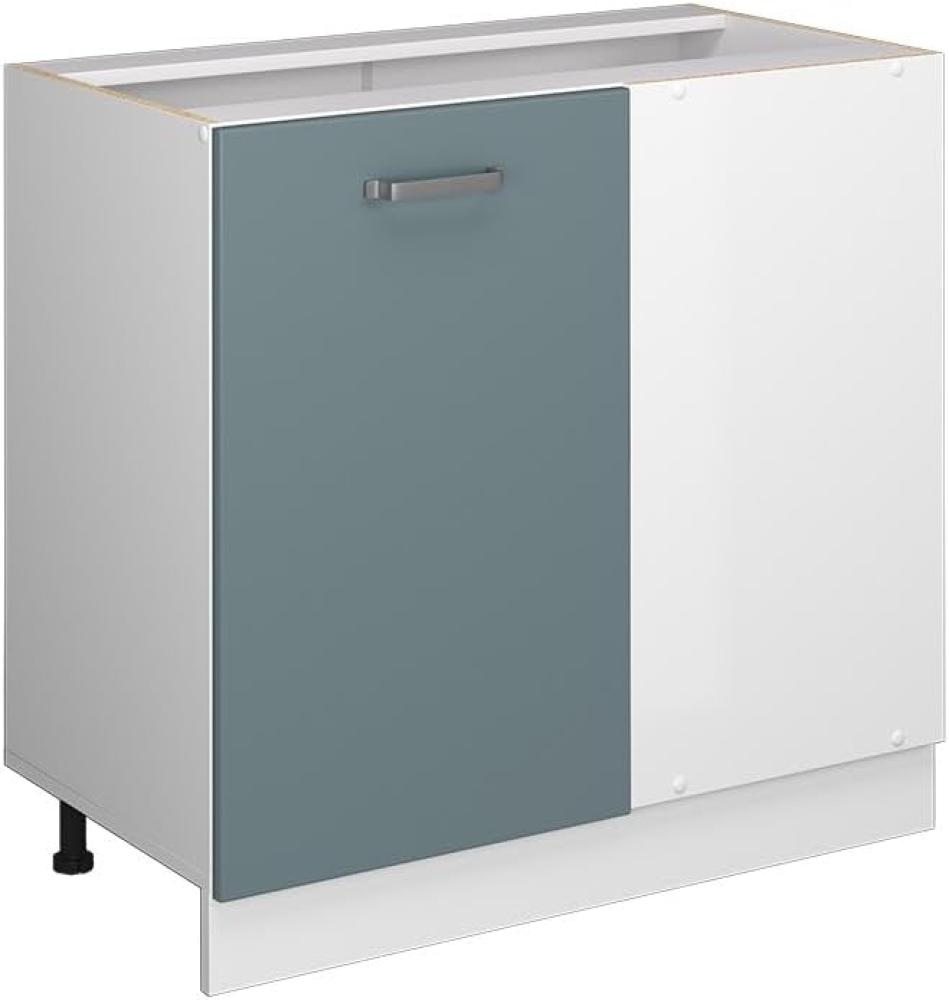 Vicco Eckschrank R-Line, Blau-Grau/Weiß, 86 cm ohne Arbeitsplatte Bild 1