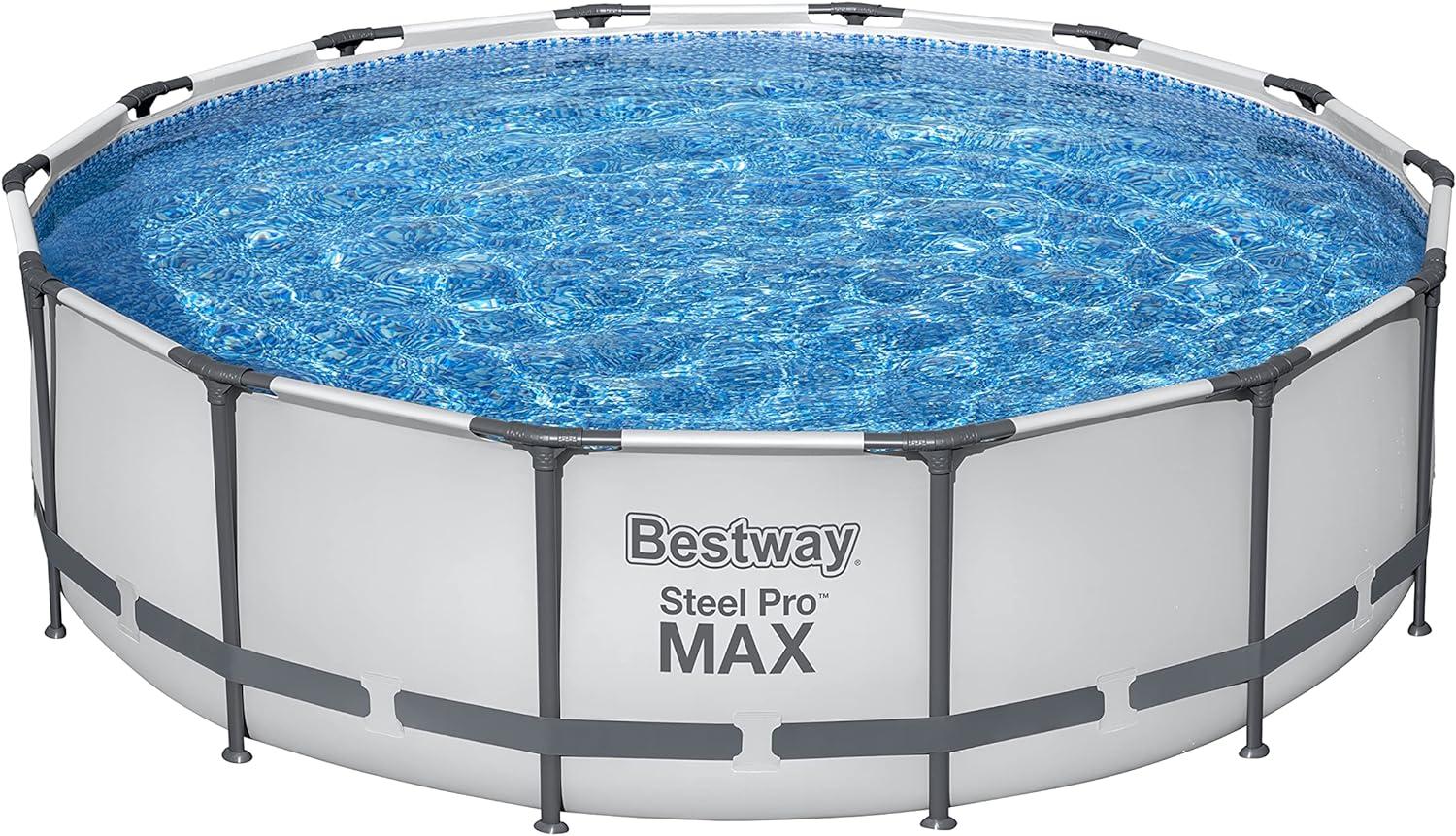 Steel Pro MAX™ Frame Pool Komplett-Set mit Filterpumpe Ø 427 x 107 cm, lichtgrau, rund Bild 1