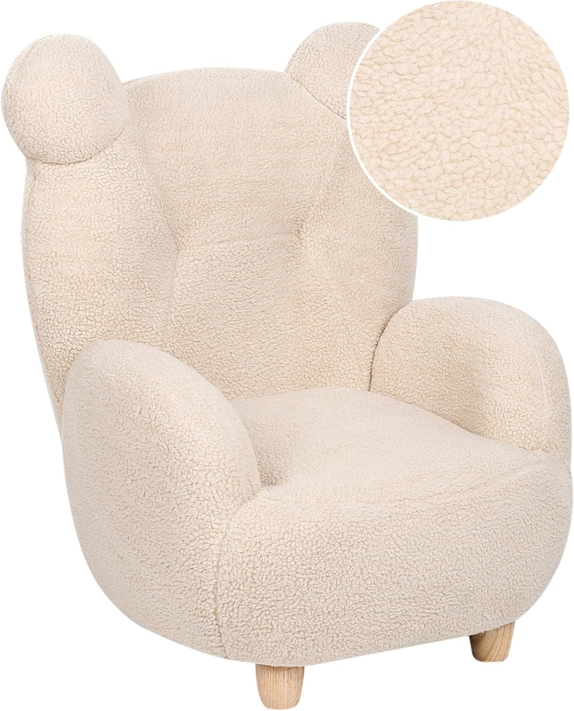 Kindersessel Teddy-Optik beige Tierform Bär MELBU Bild 1