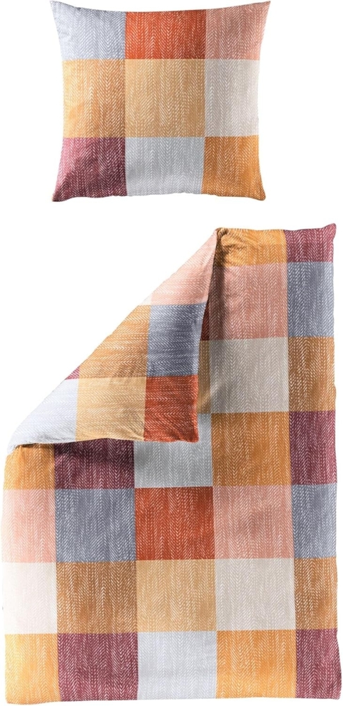 JACK Bettwäsche 135x200cm Quadrate Grün oder Braun Bierbaum, Renforcé, 2 teilig, kariertes modernes Design Bild 1