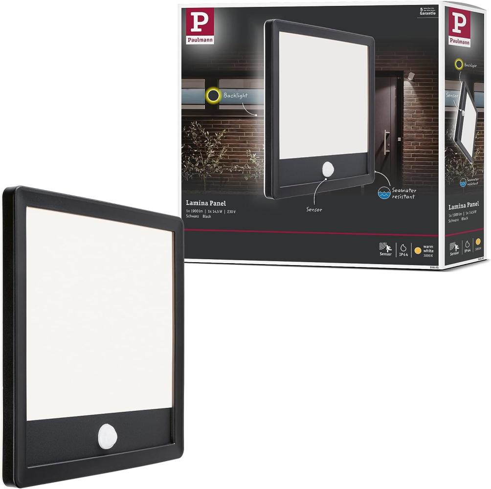 Paulmann 94665 LED Außenpanel Lamina Bewegungsmelder eckig IP44 Schwarz Bild 1