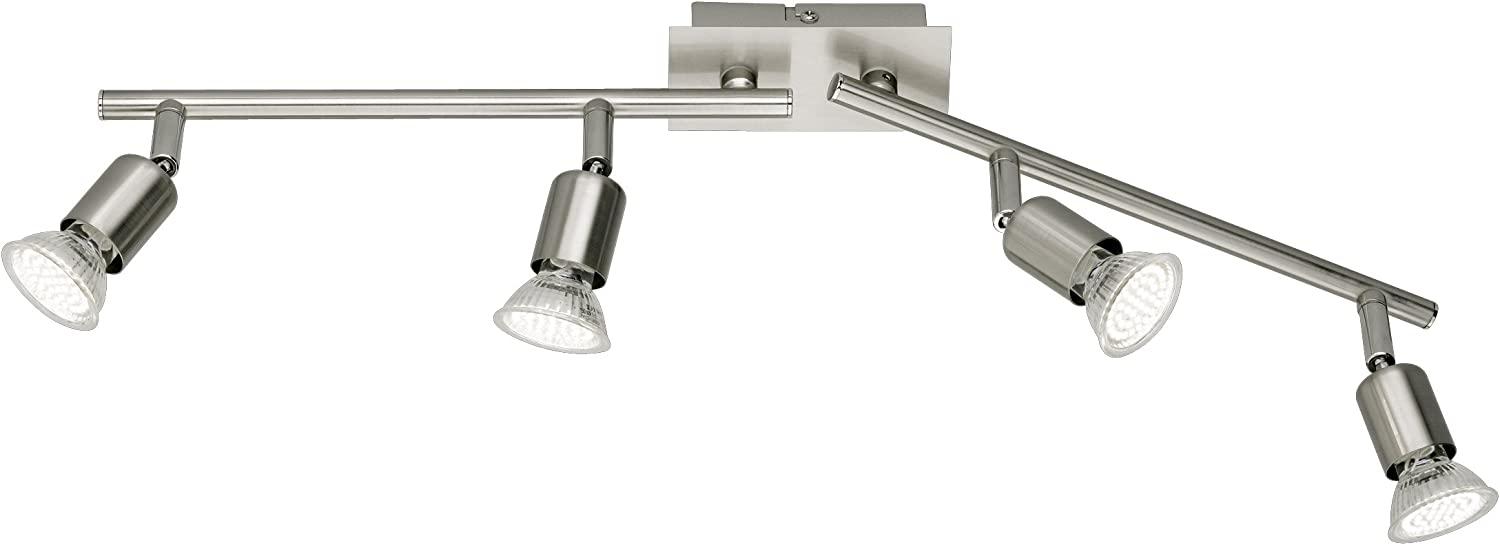 LED Deckenstrahler NIMES 4 flammig Metall Silber 60cm breit Bild 1