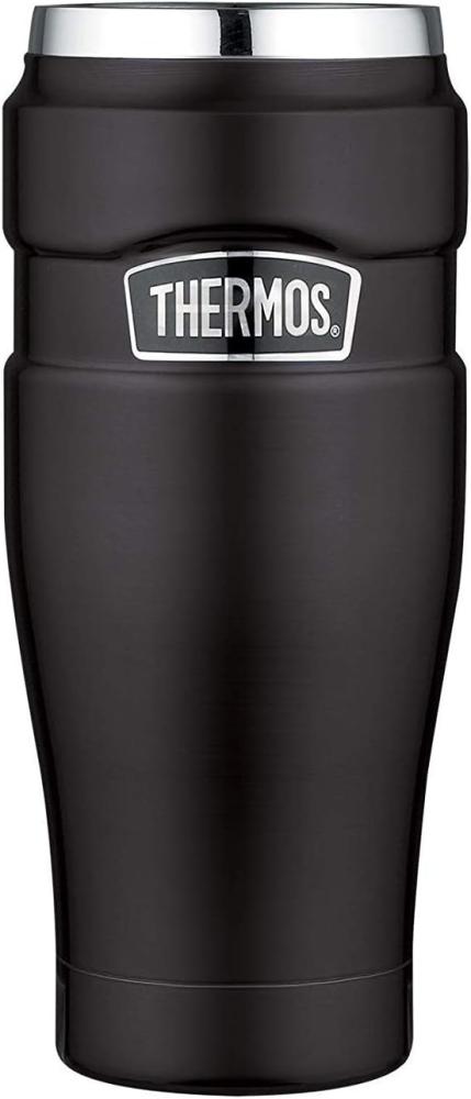 THERMOS 4002. 232. 047 Coffee-to-Go Thermobecher Stainless King, Edelstahl Mat Black 0,47 l, 7 Stunden heiß, 18 Stunden kalt, BPA-Free Bild 1